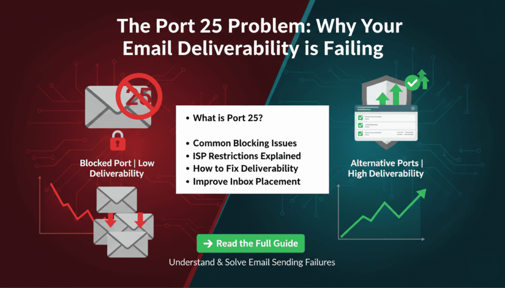 Learn why Port 25 restrictions cause email deliverability failures and how to achieve 99.99% verification accuracy. Protect your sender reputation in 2025.