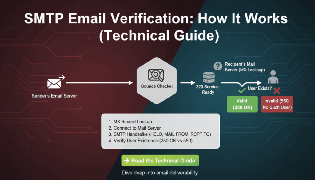 Learn how smtp email verification works with technical examples, protocols, and implementation guides. Validate emails accurately using SMTP commands.