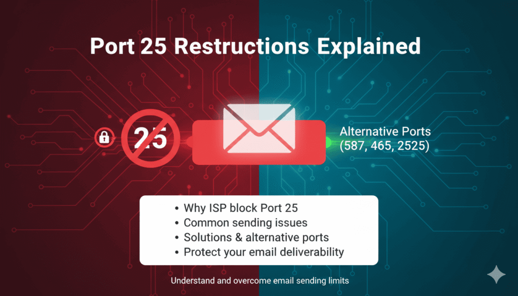 Understand why port 25 restrictions prevent unlimited cloud email verification. Learn how AWS, Google Cloud, and Azure block SMTP port 25 and what it means for verification.